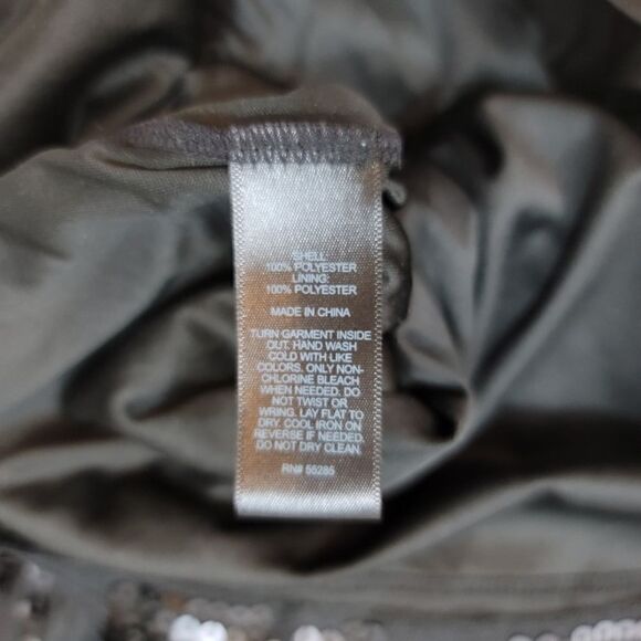 Express Sequined Embellished Striped Surplice Mini Dress in Black Size XS - Picture 11 of 13